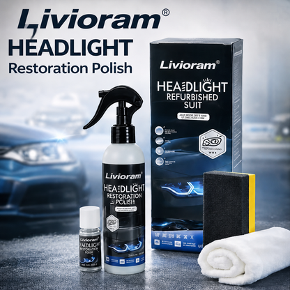 🚘Automotive Headlamp Restoration Fluid Kit – 💡Suitable for Yellowed or Foggy Lenses & Clear Surfaces | Essential for Home & Garage Use🏠